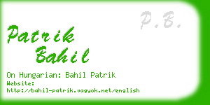 patrik bahil business card